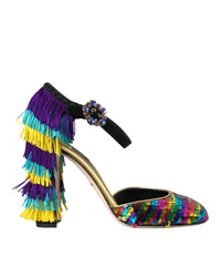 Dolce & Gabbana Women's Sequin Pumps with Fringe 9.5 Multicolor