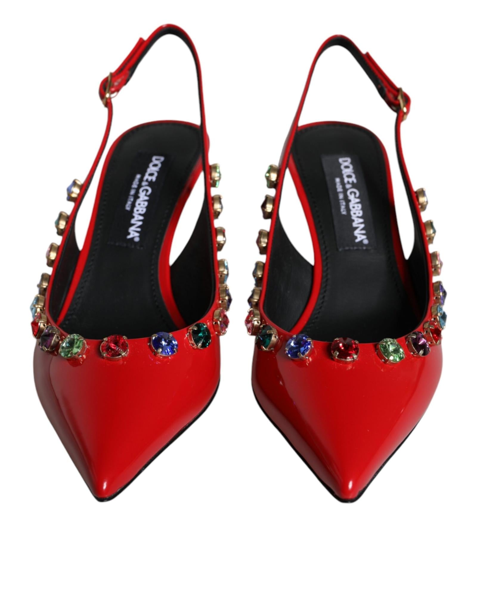 Dolce & Gabbana  Kitten Heel Slingback Pumps with Rhinestone Embellishments