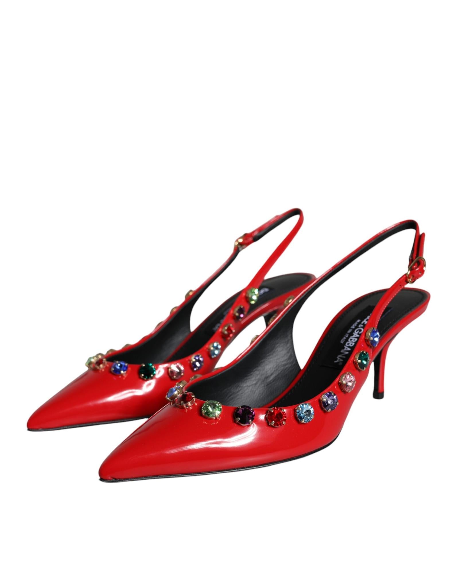 Dolce & Gabbana  Kitten Heel Slingback Pumps with Rhinestone Embellishments