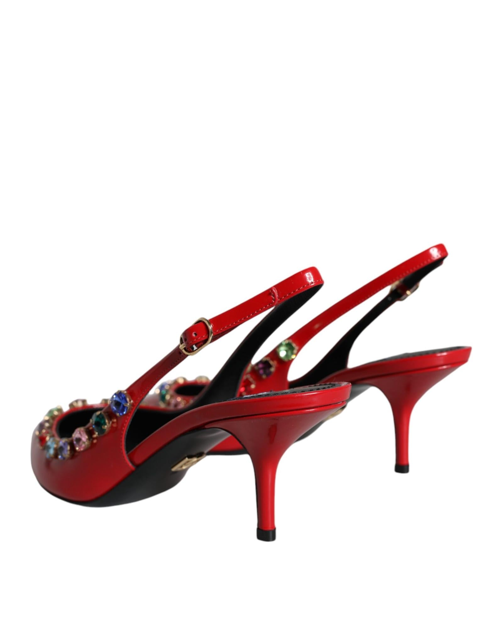 Dolce & Gabbana  Kitten Heel Slingback Pumps with Rhinestone Embellishments