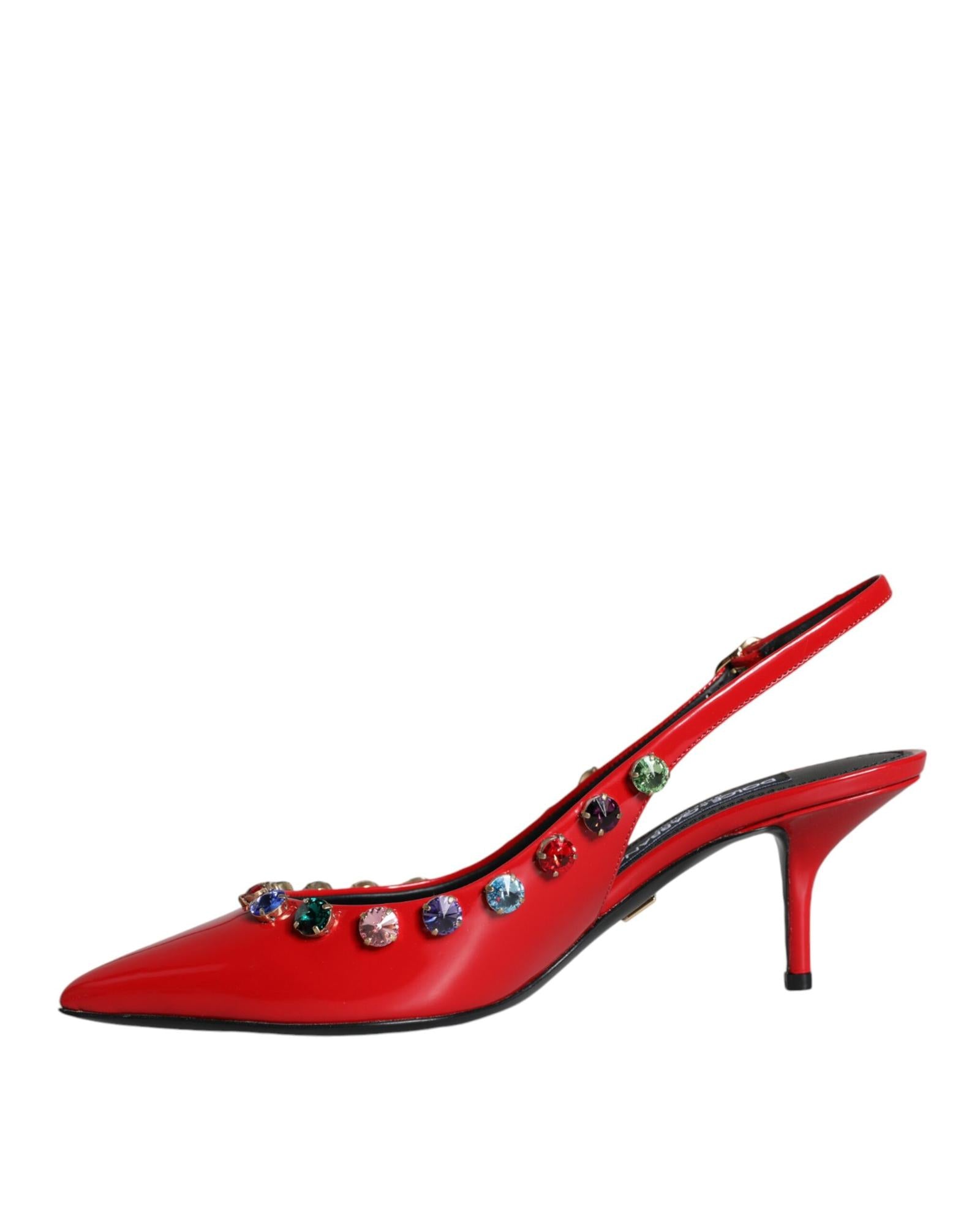 Dolce & Gabbana  Kitten Heel Slingback Pumps with Rhinestone Embellishments