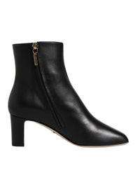 Dolce & Gabbana Jackie Leather Mid Calf Boots with Side Zipper and Logo Details 7 Black