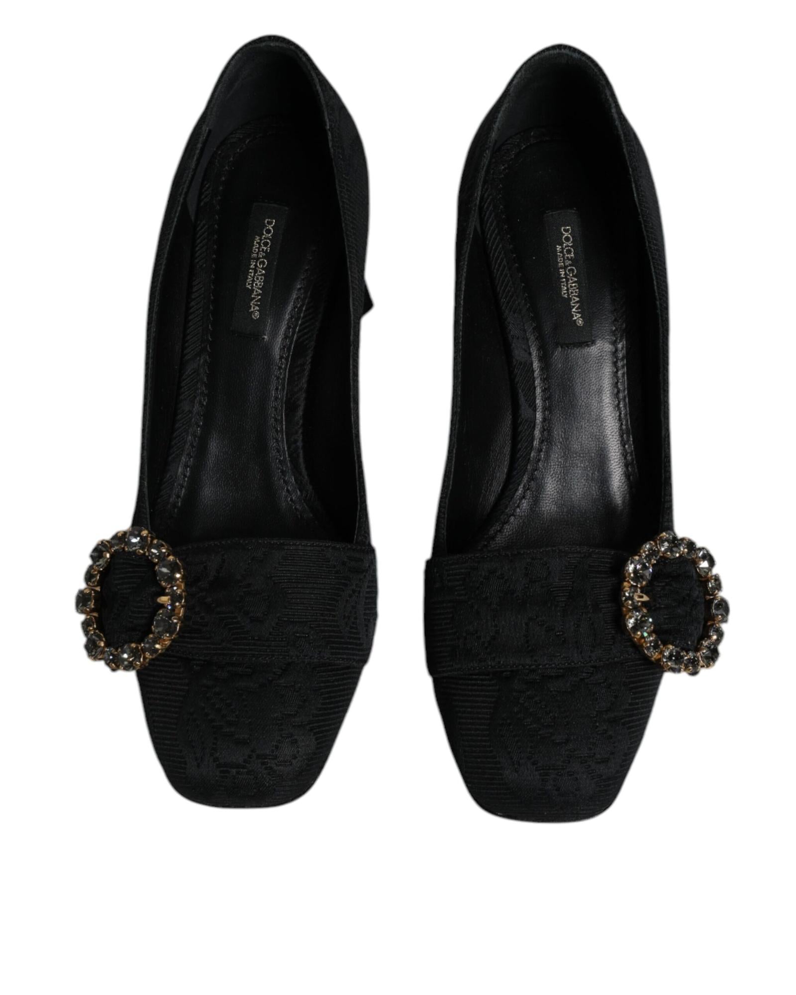 Dolce & Gabbana Embellished Brocade Crystal Jacquard Heels