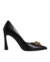 Versace Medusa Aevitas Leather Pumps High Heels Women Black