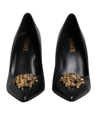 Versace Medusa Aevitas Leather Pumps High Heels Women Black