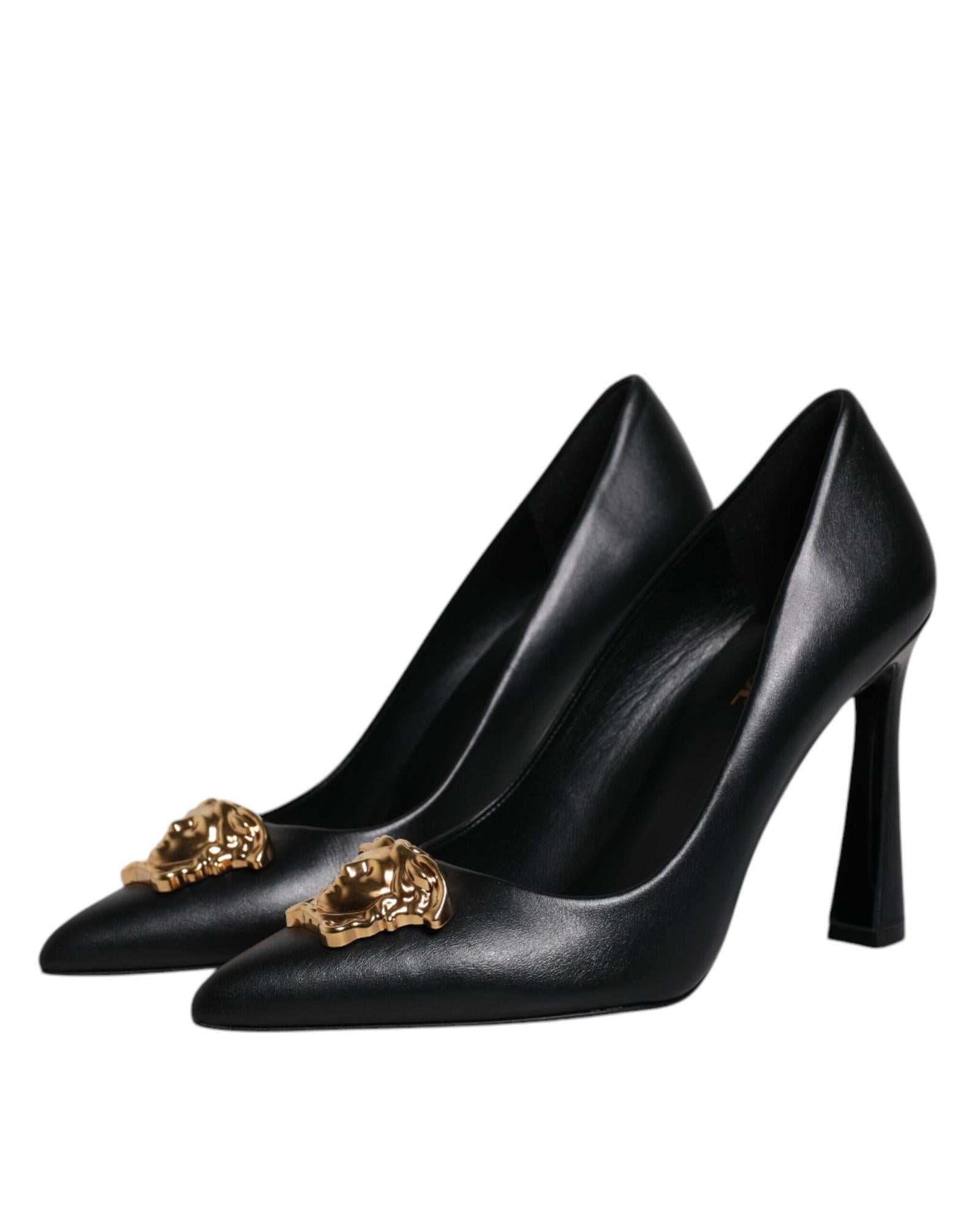 Versace Medusa Aevitas Leather Pumps High Heels Women Black