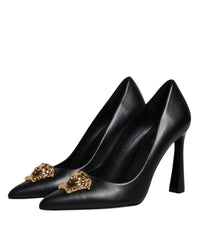 Versace Medusa Aevitas Leather Pumps High Heels Women Black