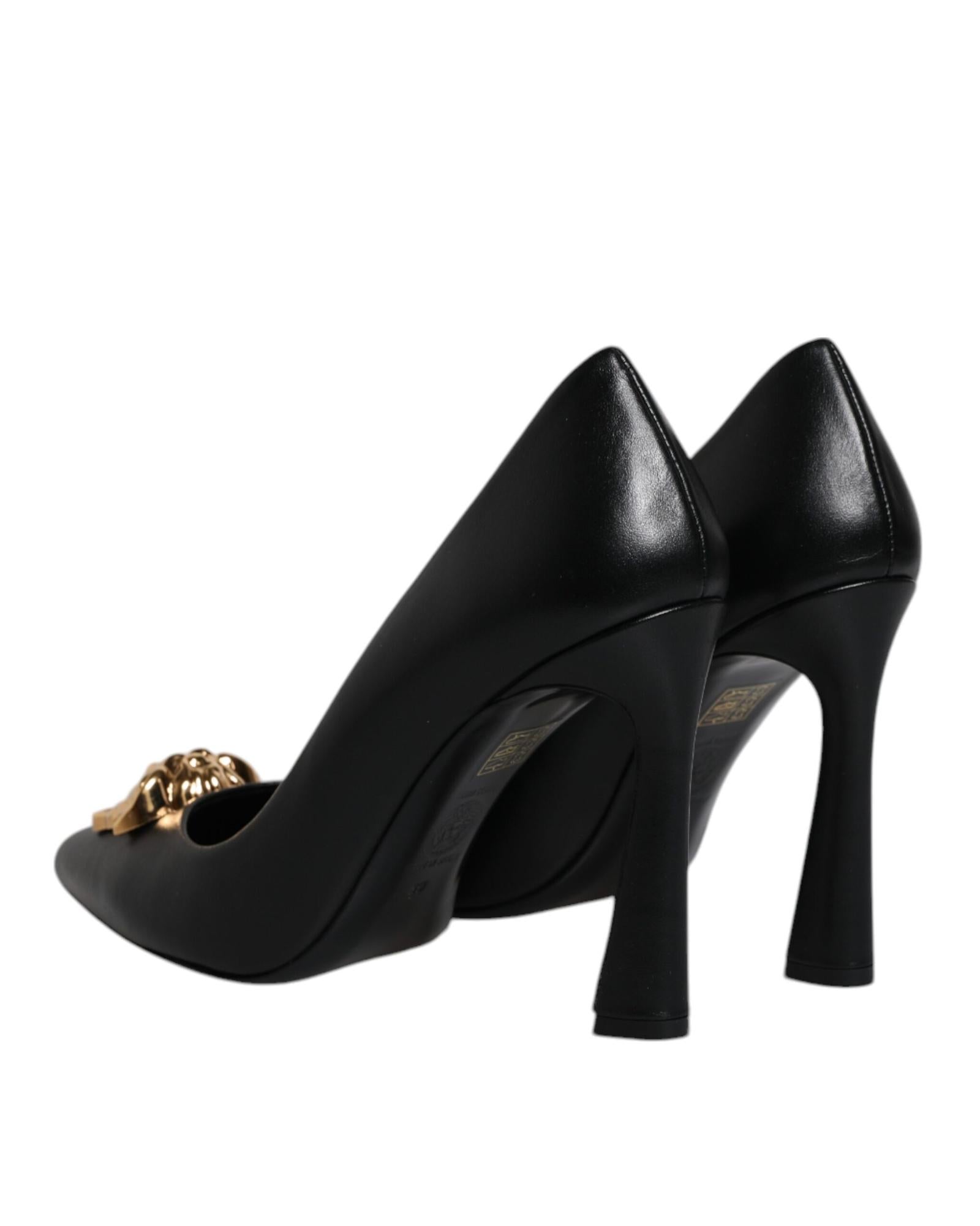 Versace Medusa Aevitas Leather Pumps High Heels Women Black