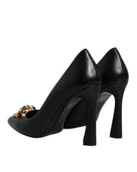 Versace Medusa Aevitas Leather Pumps High Heels Women Black