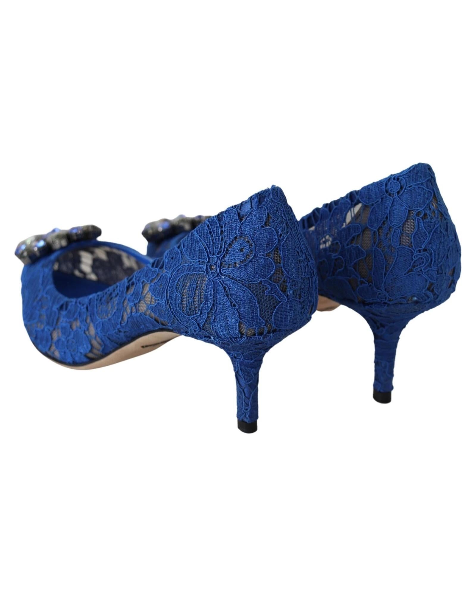 Dolce & Gabbana Lace Pumps Jewel Detail Women Blue – Bluefly