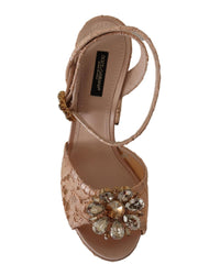 Dolce & Gabbana Lace Platform Sandals - Nude