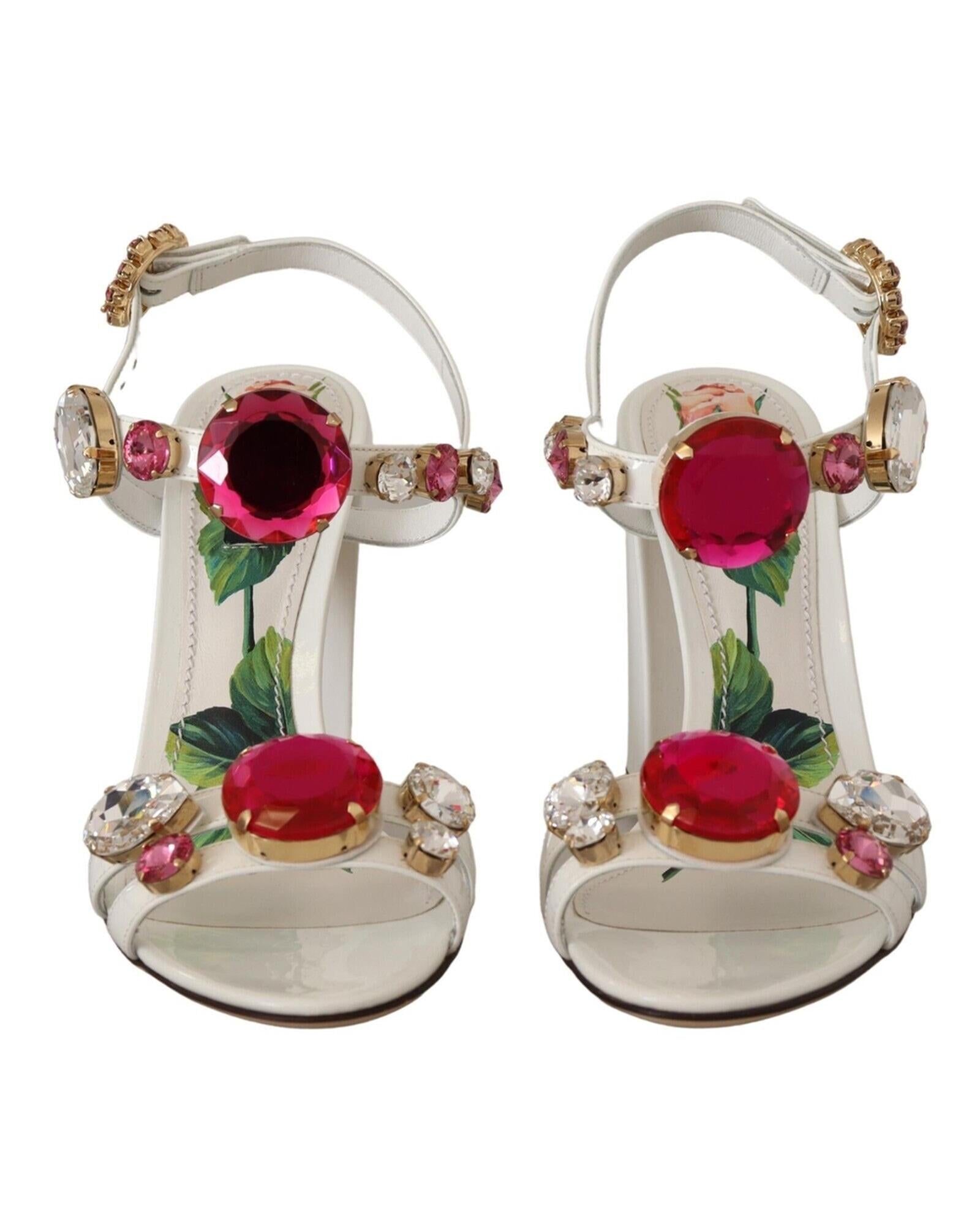 Dolce & Gabbana Crystal Embellished Leather Heels