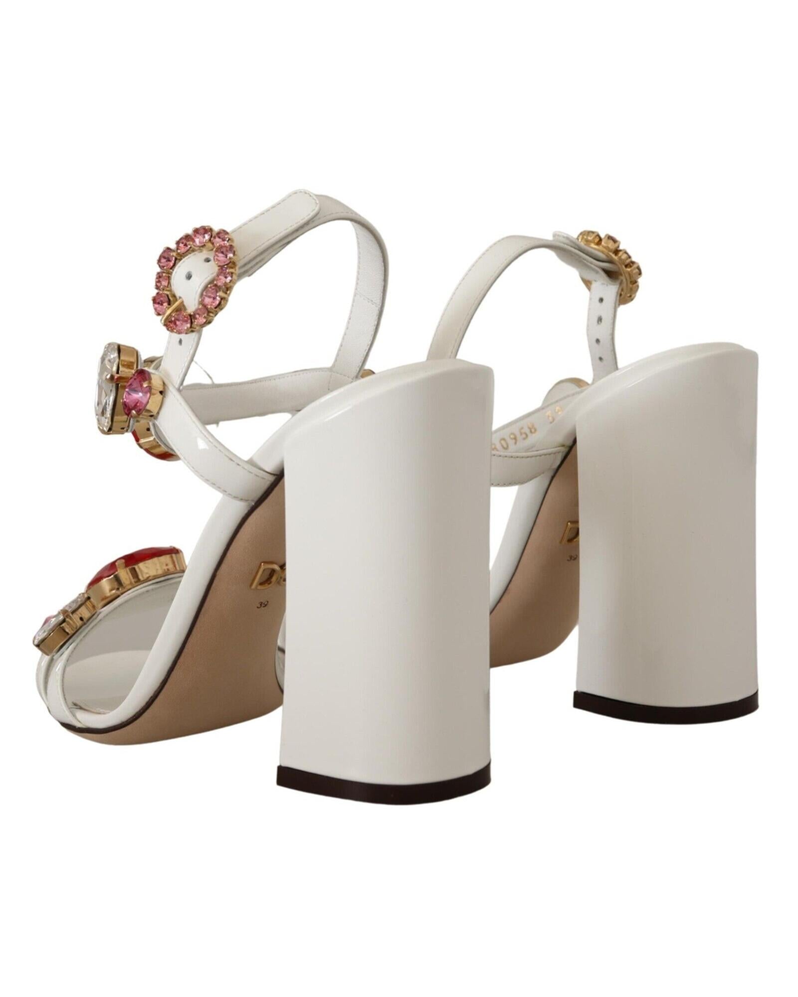 Dolce & Gabbana Crystal Embellished Leather Heels