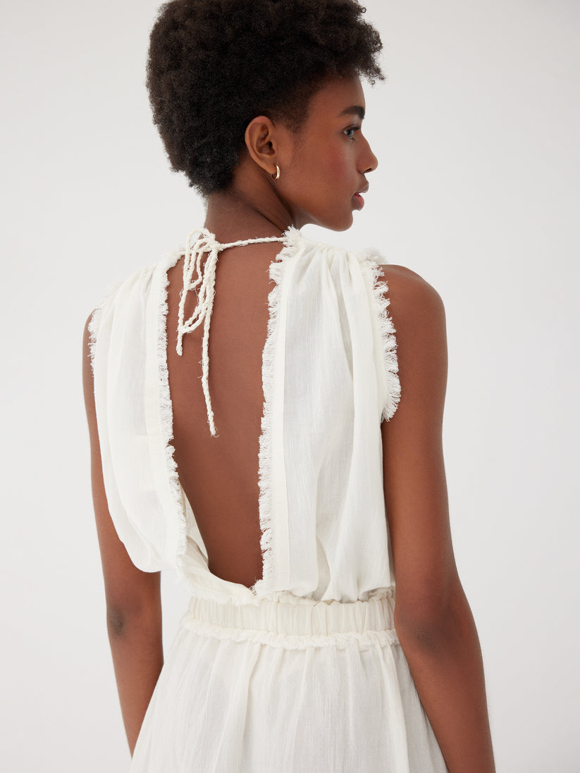 Daphne Ecru Cotton Dress Regular 4 (S) Ecru
