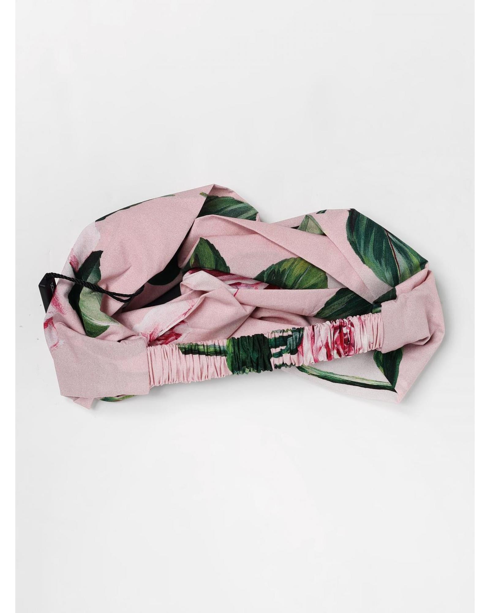 Dolce & Gabbana Floral Twisted Headband Kids Pink Hair Clips