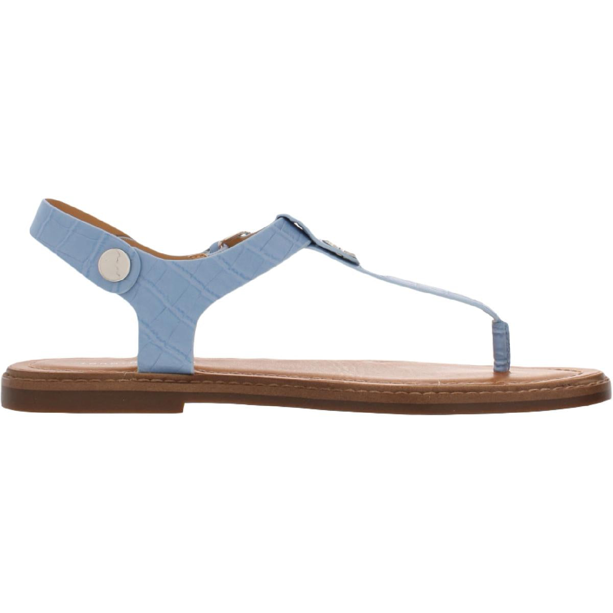 Bennia Womens Embellished Faux Leather Thong Sandals