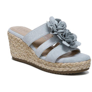 Oodles-Flwr Womens Slip On Wedge Sandals
