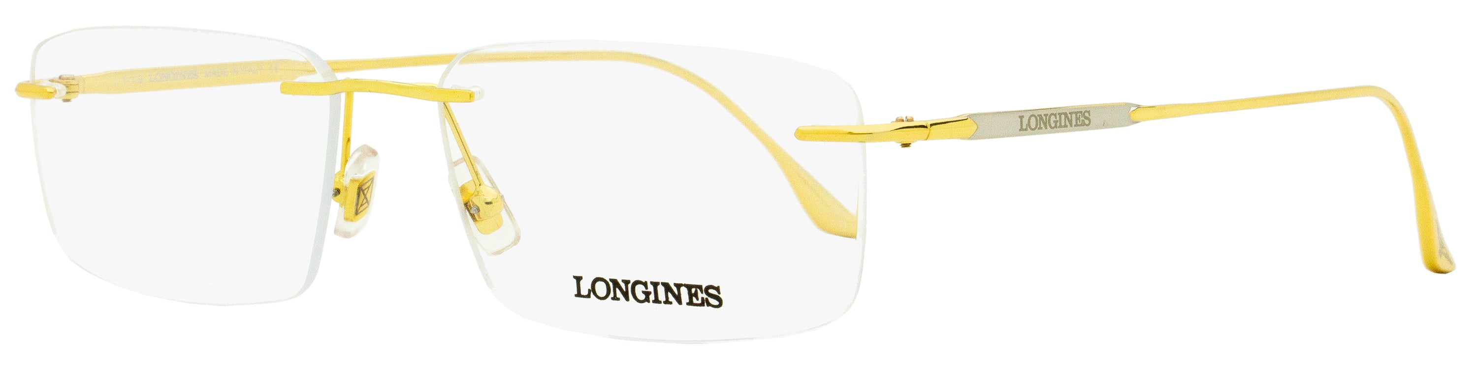 Longines Rimless Eyeglasses LG5001H 030 Gold 56mm Gold
