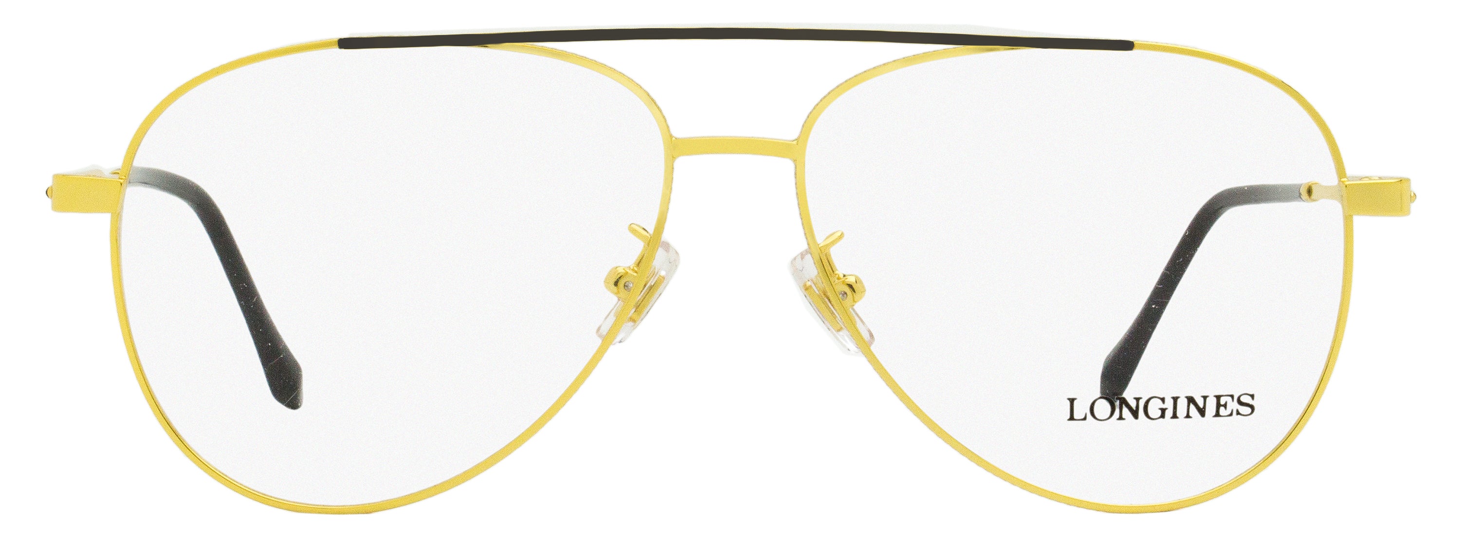 Longines LG5003-H Aviator Eyeglasses 030 Deep Gold/Black 56mm