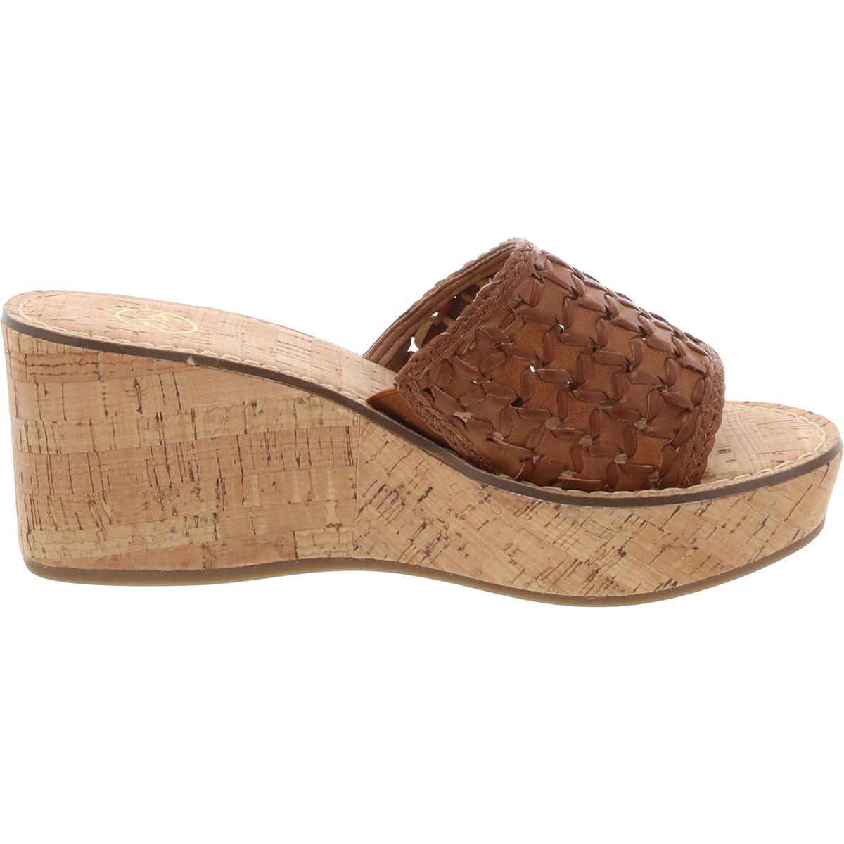 Charges Womens Woven Faux Leather Slide Sandals