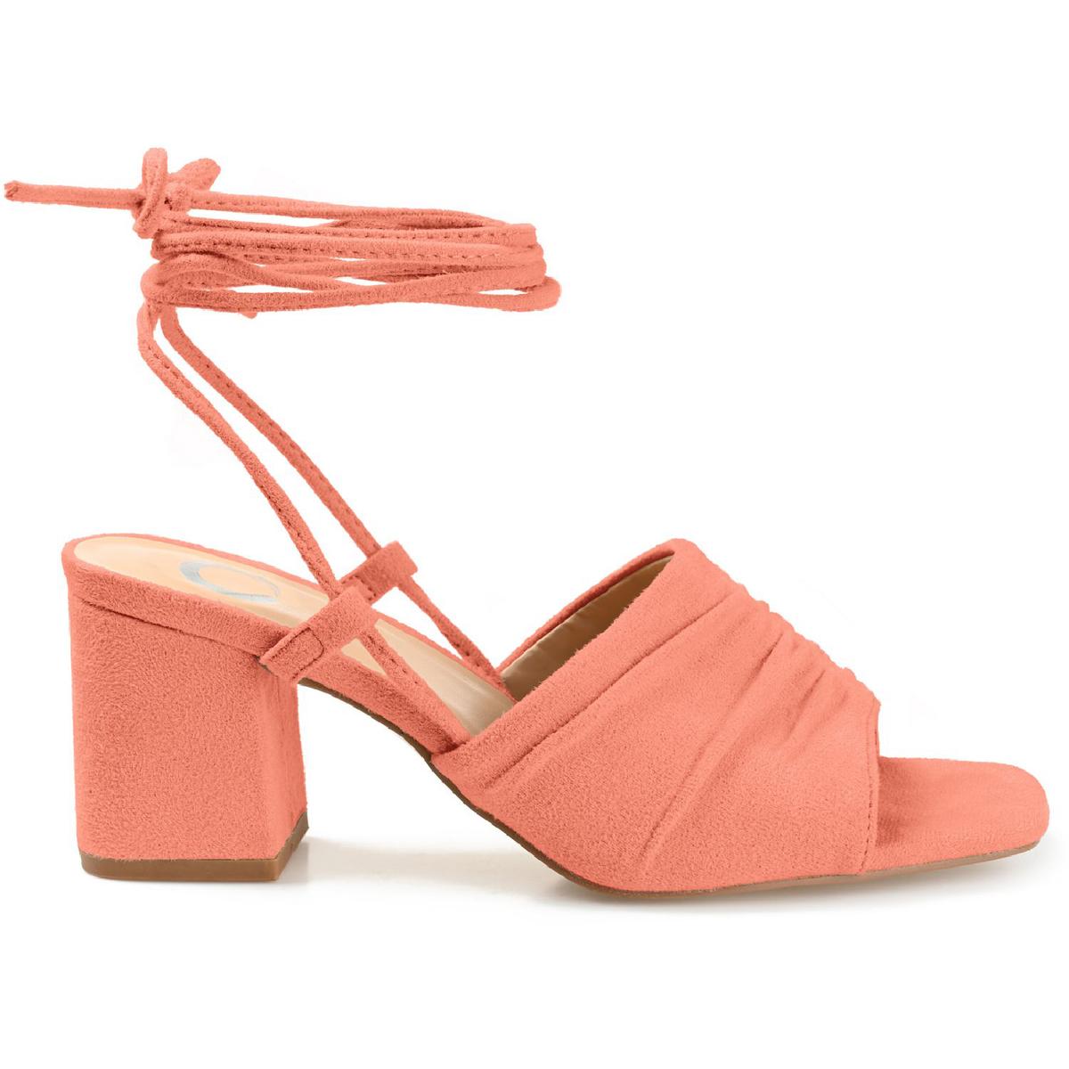 Felisity Womens Faux Suede Square Toe Lace-Up Heels