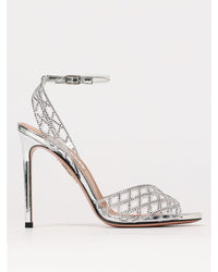 Aquazzura Crystal Embellished Heeled Sandals Women Silver