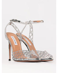 Aquazzura Sexy Thing CrystalEmbellished Heels Women Silver