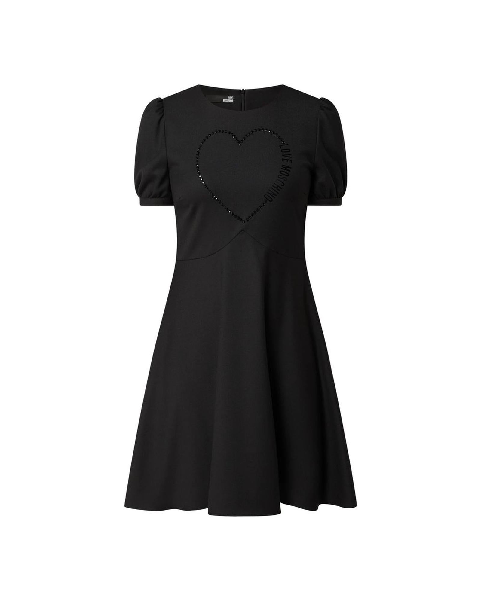 Love Moschino Short Sleeve Dress with Rhinestone Detail