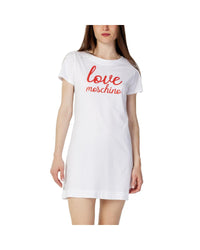 Love Moschino TShirt Dress Short Sleeves Women White Dresses
