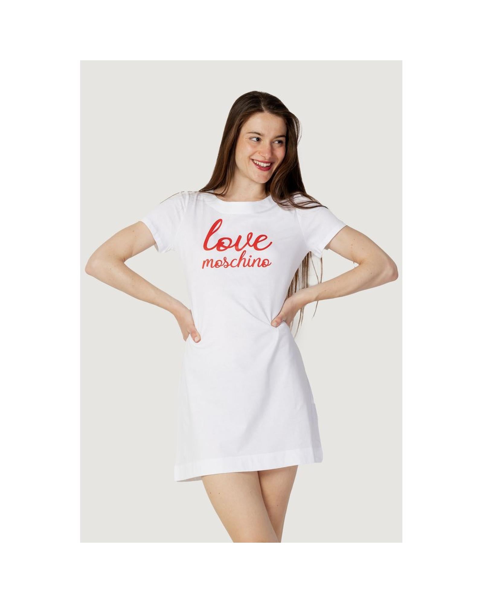 Love Moschino TShirt Dress Short Sleeves Women White Dresses