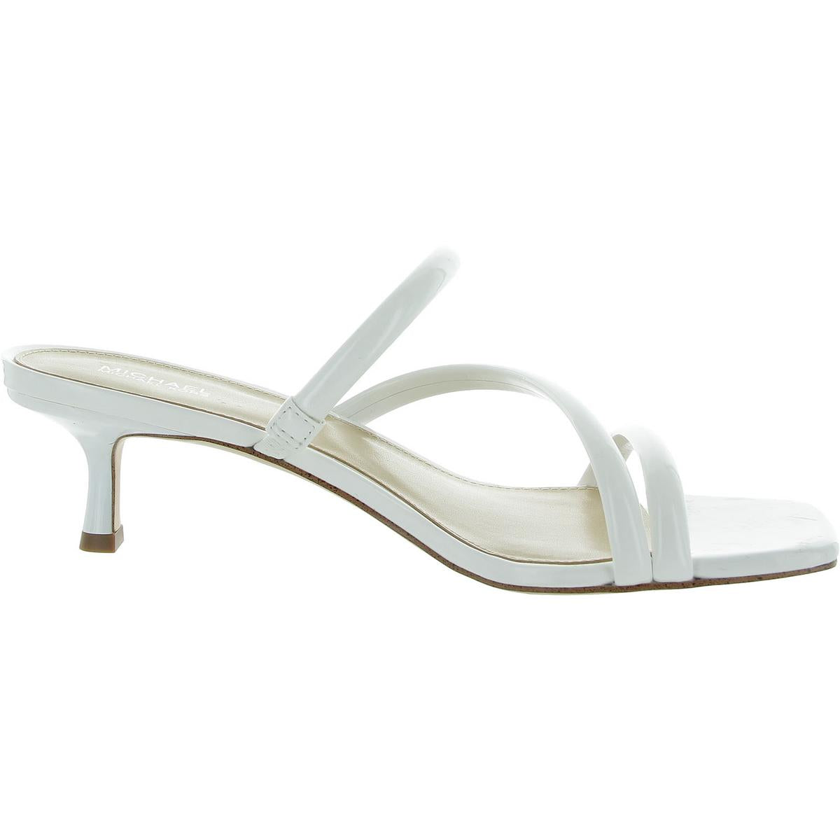 Womens Slip On Square Toe Strappy Sandals