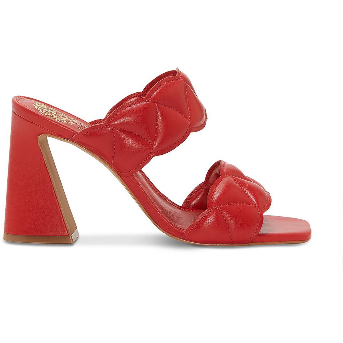 Renneya Womens Leather Square Toe Mule Sandals