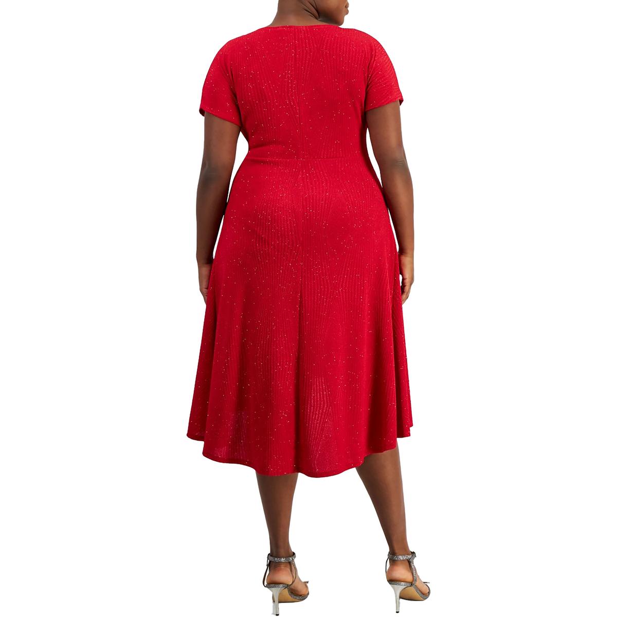 Womens Glitter Polyester Midi Dress