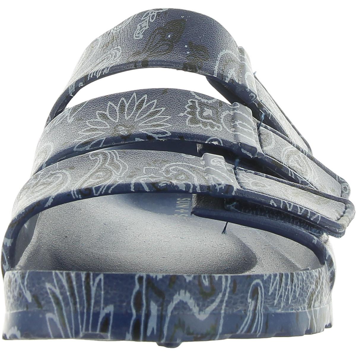 Womens Slip On Buckle Strappy Sandals