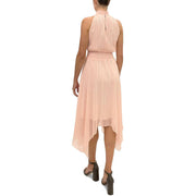 Womens Halter Midi Cocktail Dress