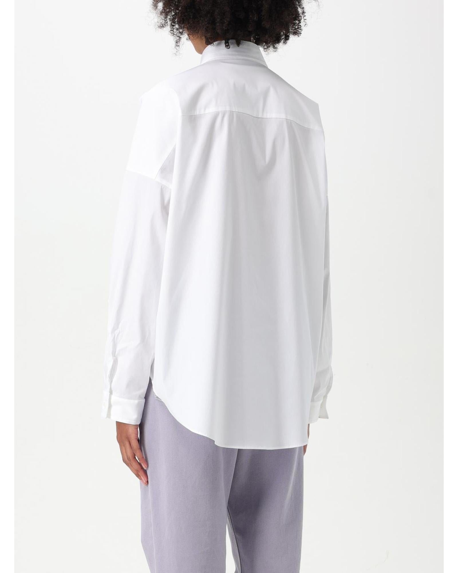 Brunello Cucinelli Long Sleeve Poplin Shirt Women White Shirts & Tops