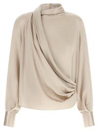 BRUNELLO CUCINELLI Brunello Cucinelli Women Asymmetric Draped Blouse