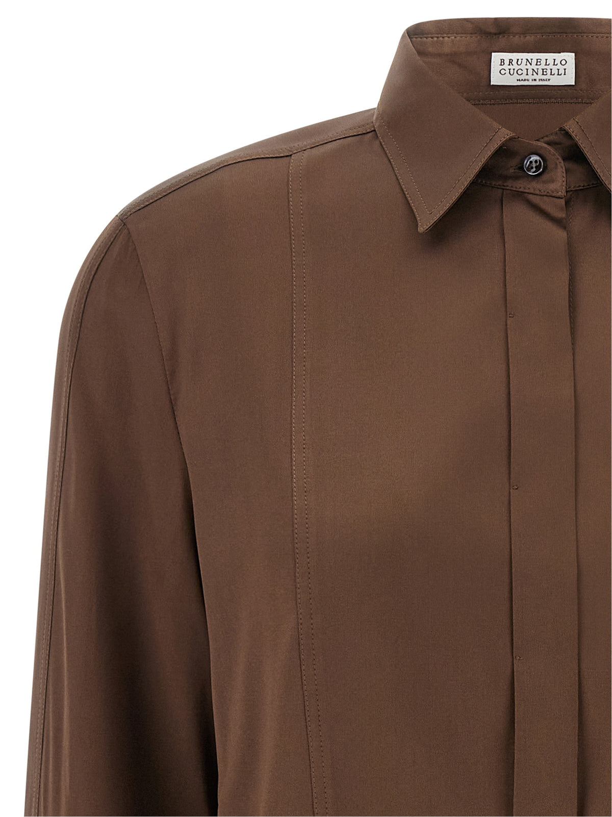 Brunello Cucinelli Women Stretch Silk Satin Shirt