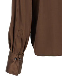 Brunello Cucinelli Women Stretch Silk Satin Shirt