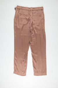 Brunello Cucinelli Satin Effect Tie-Waist Cropped Trousers