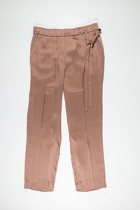 Brunello Cucinelli Satin Effect Tie-Waist Cropped Trousers