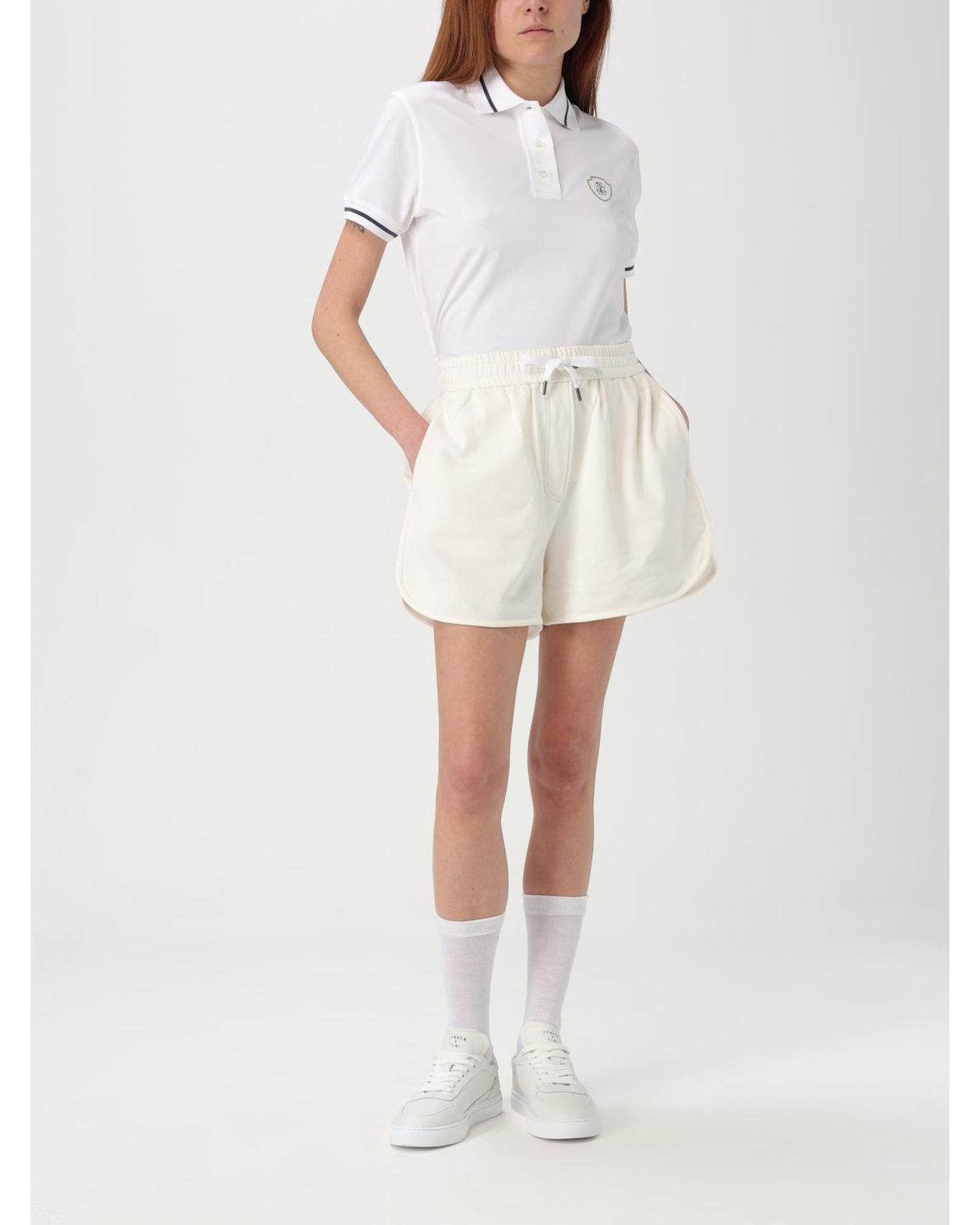 Brunello Cucinelli Short Sleeve Polo Shirt Women White