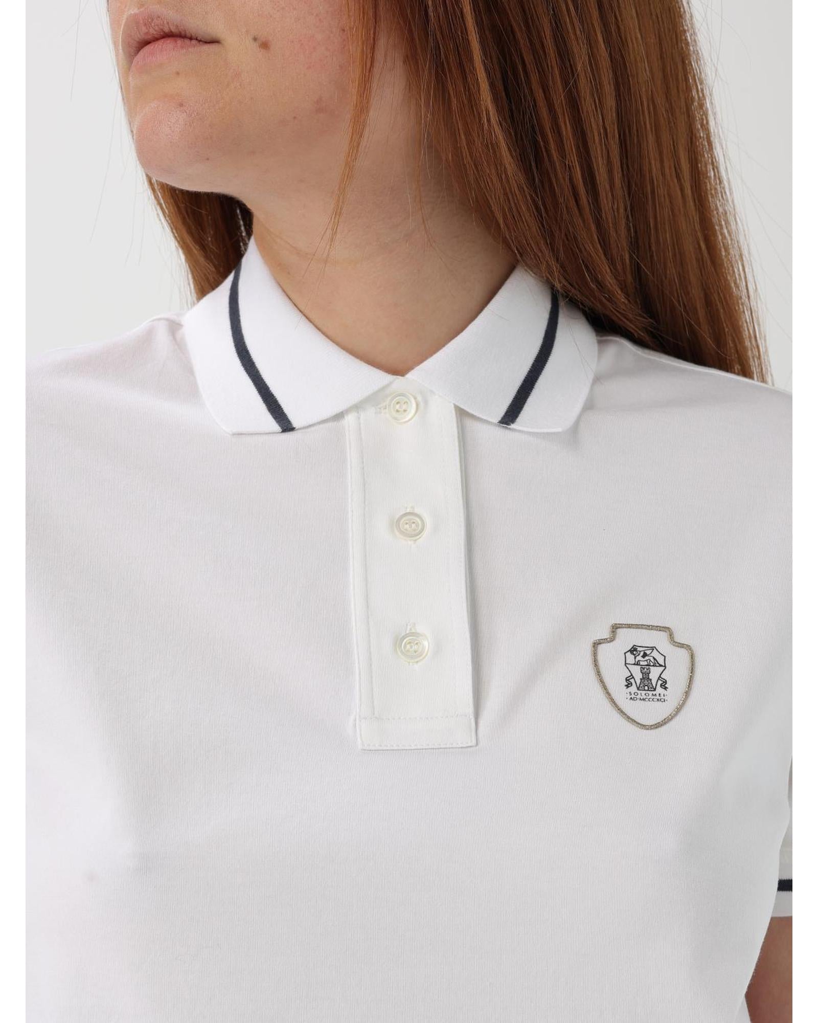 Brunello Cucinelli Short Sleeve Polo Shirt Women White