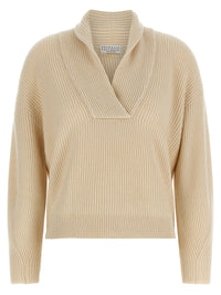 BRUNELLO CUCINELLI Brunello Cucinelli Women Shawl Neck Ribbed Sweater