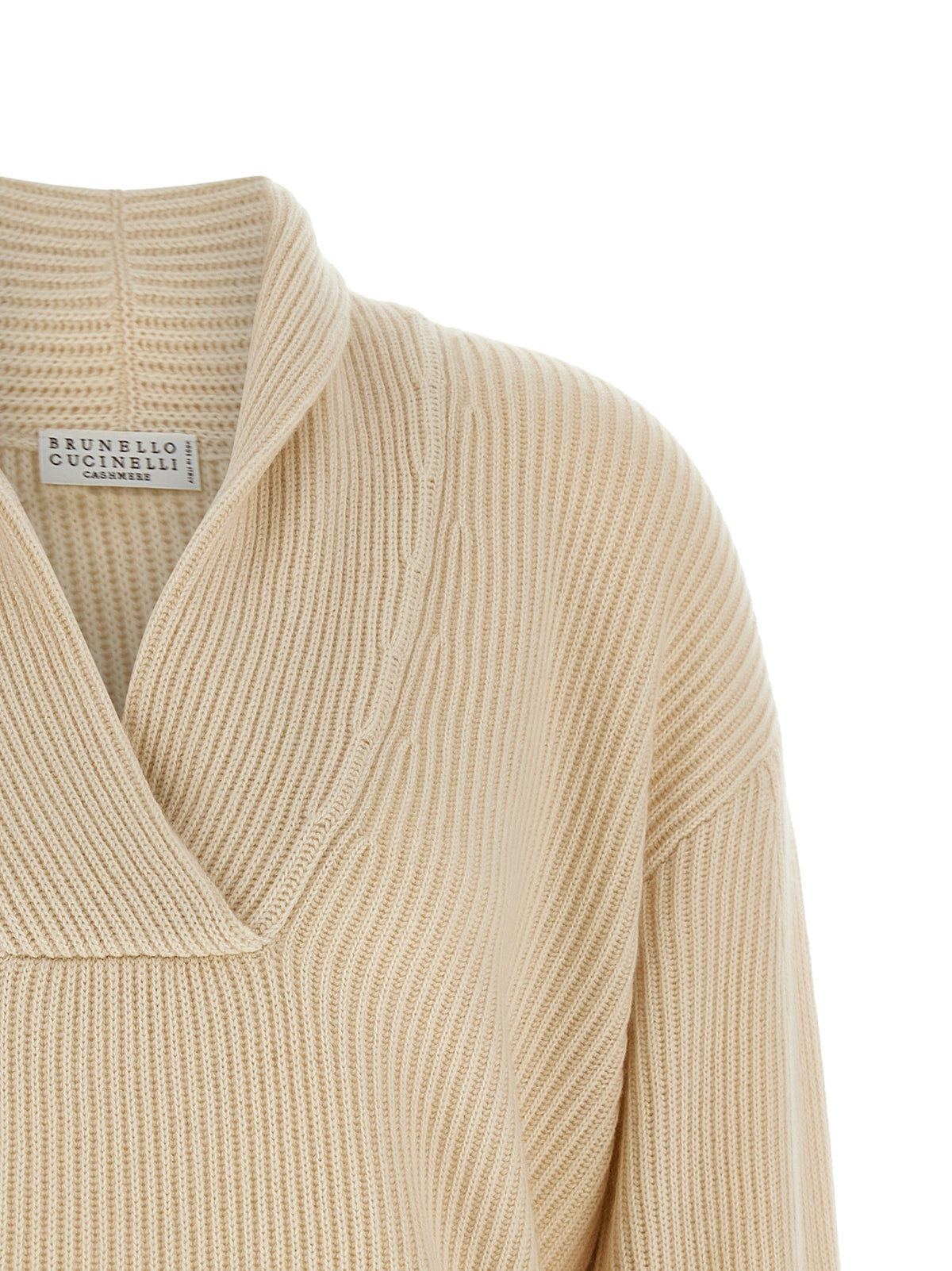 BRUNELLO CUCINELLI Brunello Cucinelli Women Shawl Neck Ribbed Sweater