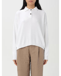 Brunello Cucinelli Ribbed Knit Polo Sweater Women White Polo Shirts