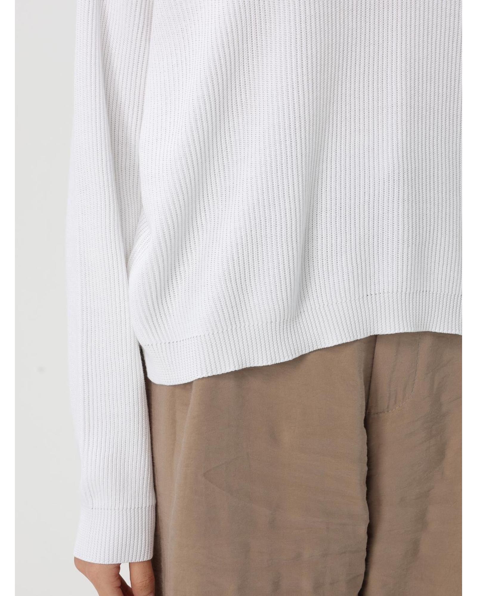 Brunello Cucinelli Ribbed Knit Polo Sweater Women White Polo Shirts