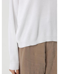 Brunello Cucinelli Ribbed Knit Polo Sweater Women White Polo Shirts
