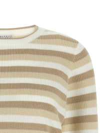 BRUNELLO CUCINELLI Brunello Cucinelli Women Striped Cotton Sweater