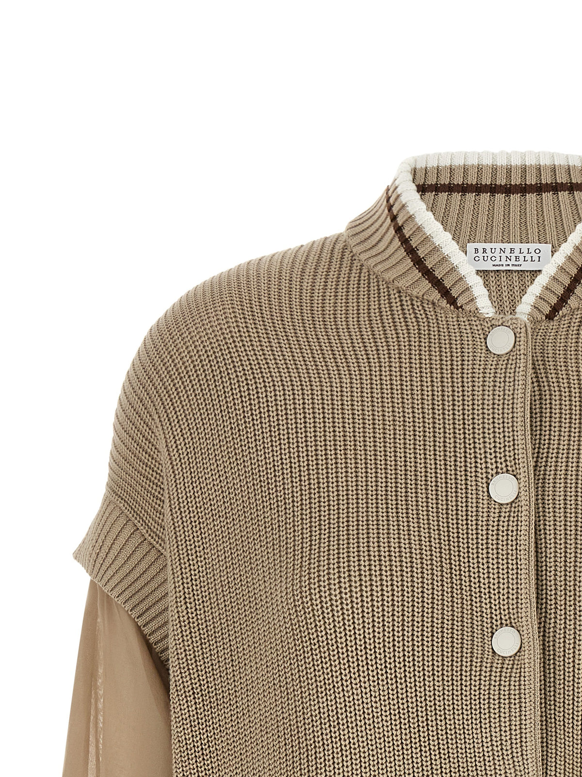 BRUNELLO CUCINELLI Brunello Cucinelli Women Organza Sleeve Cardigan